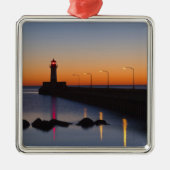 Nord-Pier Lighthouse in Duluth, Minnesota, Silbernes Ornament (Vorne)