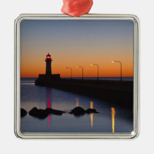 Nord-Pier Lighthouse in Duluth, Minnesota, Silbernes Ornament