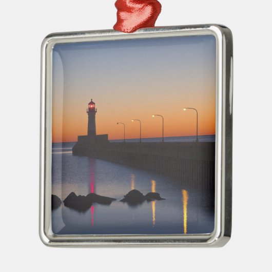 Nord-Pier Lighthouse in Duluth, Minnesota, Silbernes Ornament (Links)