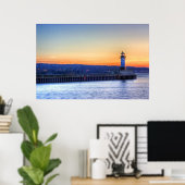 Nord-Pier und Leuchtturm Poster (Heimbüro)