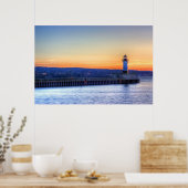 Nord-Pier und Leuchtturm Poster (Küche)