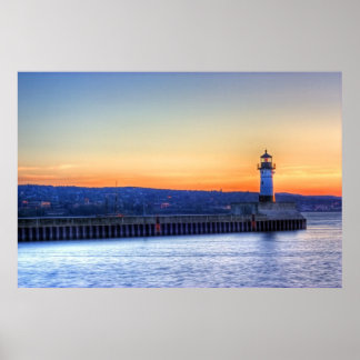 Nord-Pier und Leuchtturm Poster