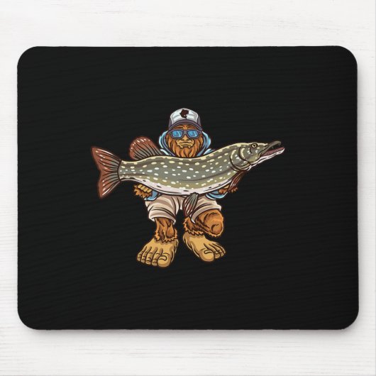Nord-Pike Fischerei Bigfoot Jagd Fischer Mousepad (Vorne)
