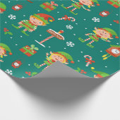 Nord-Pole Elves Weihnachtsmuster Geschenkpapier (Ecke)