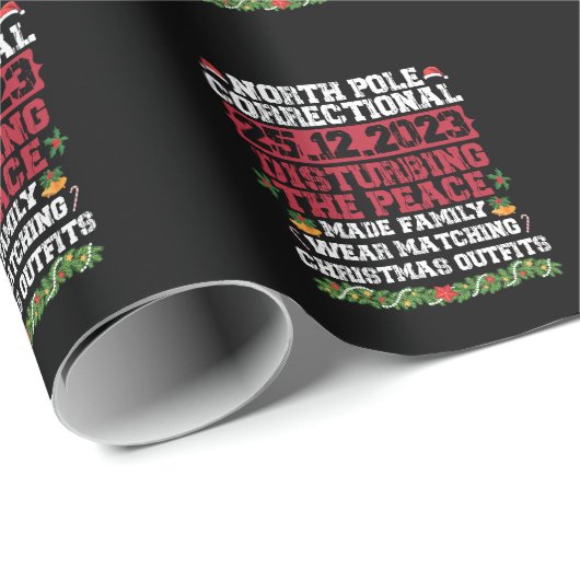 Nord-Pole-Korrektur stört die Friedensfamilie Geschenkpapier (Rolleneckpunkt)