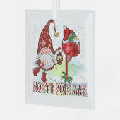 Nord Pole Mail Gnome Mailbox Lantern Ornament Aus Glas (Vorderseite links)