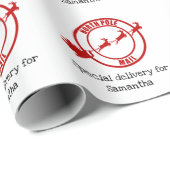 Nord-Pole-Santa-Mail-Rentiere Weihnachten Geschenkpapier (Rolleneckpunkt)