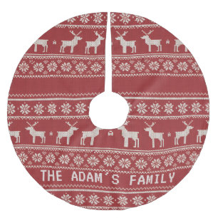 Nord Rentier Strickmuster Personalisiert Polyester Weihnachtsbaumdecke