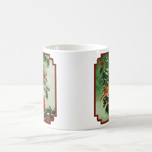 Nord-Rote Kardinal und Holly Kaffeetasse (Mittel)