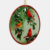 Nord-Rote Kardinal und Holly Keramikornament (Rechts)