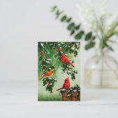 Nord-Rote Kardinal und Holly Visitenkarte (Stehend Vorderseite)