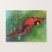 Nord Roter Kardinal Bird Jigsaw Puzzle Malerei (Horizontal)