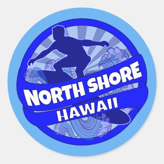 Nord Shore Hawaii-Logo-Aufkleber Runder Aufkleber (Vorderseite)