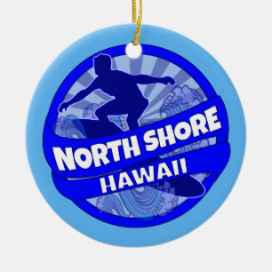 Nord Shore Hawaii-Logo für Surfer Keramikornament
