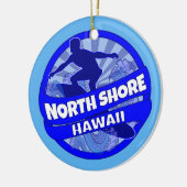 Nord Shore Hawaii-Logo für Surfer Keramikornament (Links)