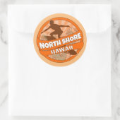 Nord Shore Hawaii Surfer Logo-Aufkleber Runder Aufkleber (Tasche)