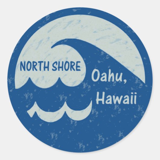 Nord Shore, Oahu, Hawaii Runder Aufkleber (Vorderseite)