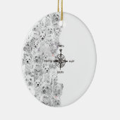 Nord-Süd-Ost und Westie Dog Keramikornament (Rechts)