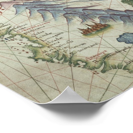 Nord-Südamerika, Einzelheiten aus der Welt Poster (Ecke)