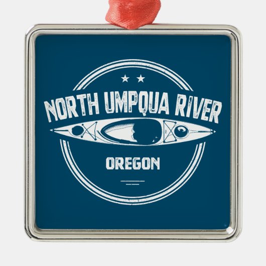 Nord Umpqua Fluss Oregon Kayak Ornament Aus Metall (Vorne)