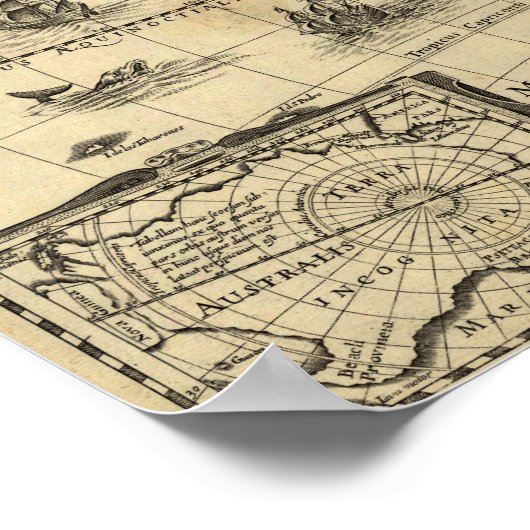 Nord- und Südamerika - Panoramakarte Poster (Ecke)