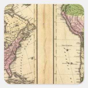 Nord- und Südamerika Quadratischer Aufkleber