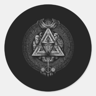 Nord-Valhalla-Norse-Mythologie Runder Aufkleber