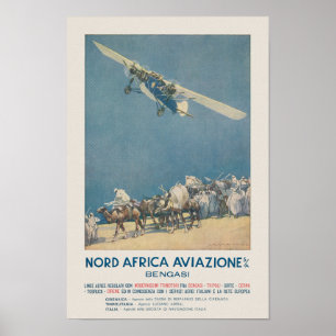 Nordafrica Aviazione Vintage Poster 1932