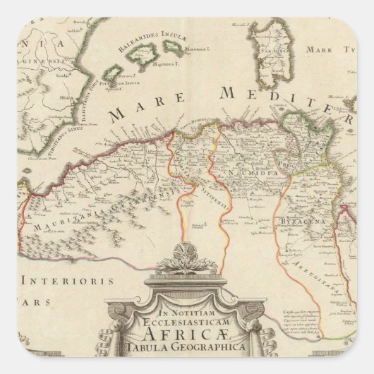 Nordafrika 3 quadratischer aufkleber (Vorderseite)
