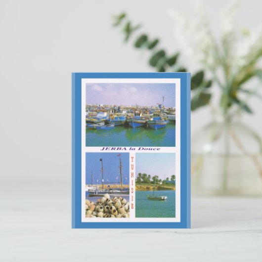 Nordafrika, Jerba, Tunesien, Schiffe im Hafen Postkarte (Stehend Vorderseite)