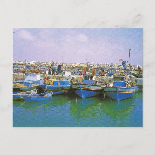 Nordafrika, Jerba, Tunesien, traditionelle Boote Postkarte (Vorderseite)