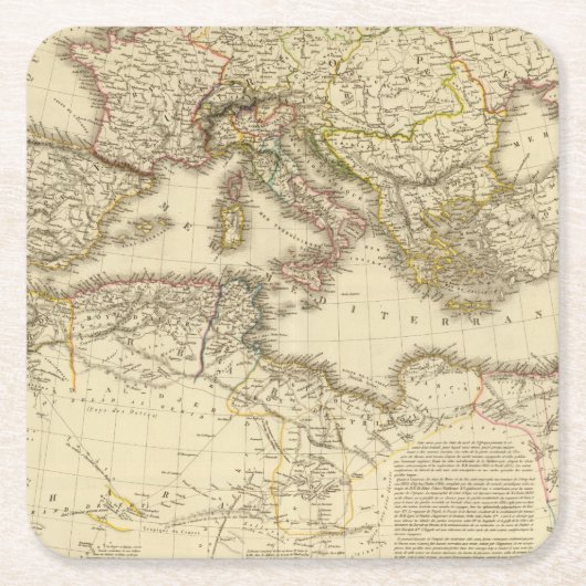 Nordafrika, Mittelmeer Rechteckiger Pappuntersetzer (Vorderseite)