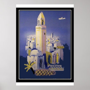 Nordafrika Reise Vintage Retro Druck Poster