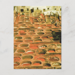 Nordafrika, Tannery, Marrakesch, Marokko Postkarte