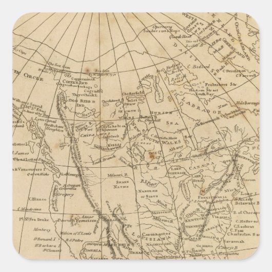 Nordamerika 15 quadratischer aufkleber (Vorderseite)
