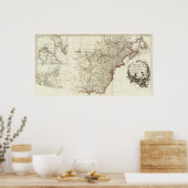 Nordamerika 1763 Grenzübergänge Poster (Küche)
