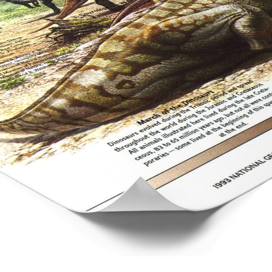 " Nordamerika: 1993 Im Zeitalter der Dinosaurier Poster (Ecke)