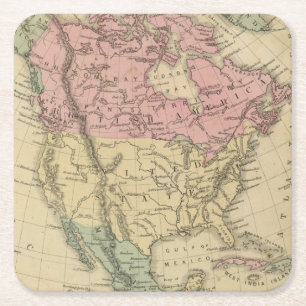 Nordamerika 6 rechteckiger pappuntersetzer