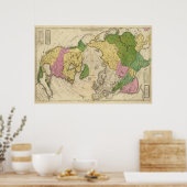 Nordamerika, Asien Poster (Küche)