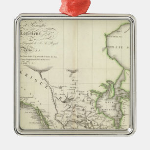 Nordamerika Atlas-Karte Silbernes Ornament