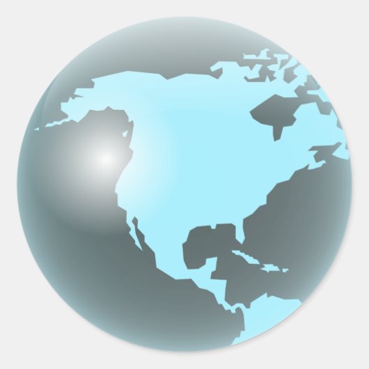 Nordamerika Glass Globe Runder Aufkleber (Vorderseite)