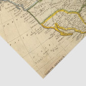 Nordamerika gravierte Karte Seidenpapier (Ausschnitt)