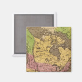 Nordamerika Handfarbener Atlasplan Magnet (Vorderseite/Rückseite)