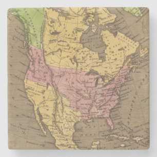 Nordamerika-Handfarbiger Atlas-Karte Steinuntersetzer