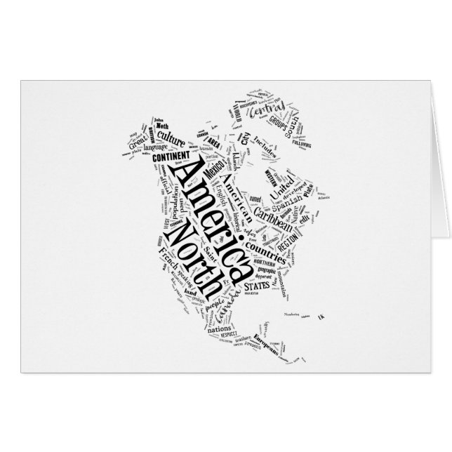 Nordamerika in Tagxedo (Vorderseite (Horizontal))