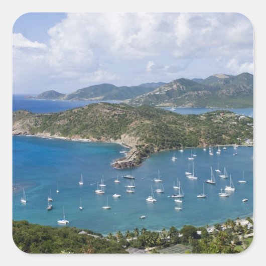 Nordamerika, Karibik, Antigua. Englisch Quadratischer Aufkleber (Vorderseite)