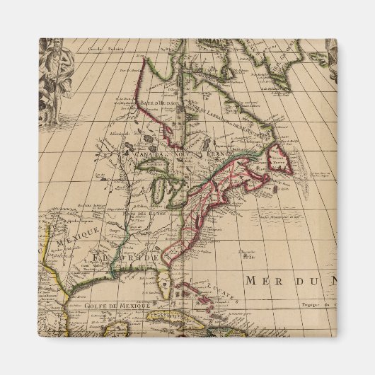 Nordamerika-Karte 2 Magnet (Vorne)