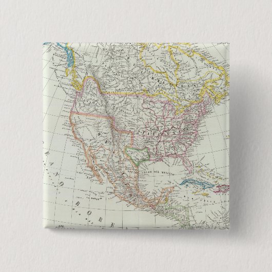 Nordamerika-Karte Button (Vorderseite)