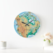 Nordamerika-Karte Große Wanduhr (Zuhause)