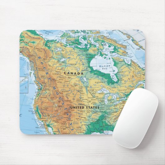 Nordamerika-Karte Mousepad (Mit Mouse)